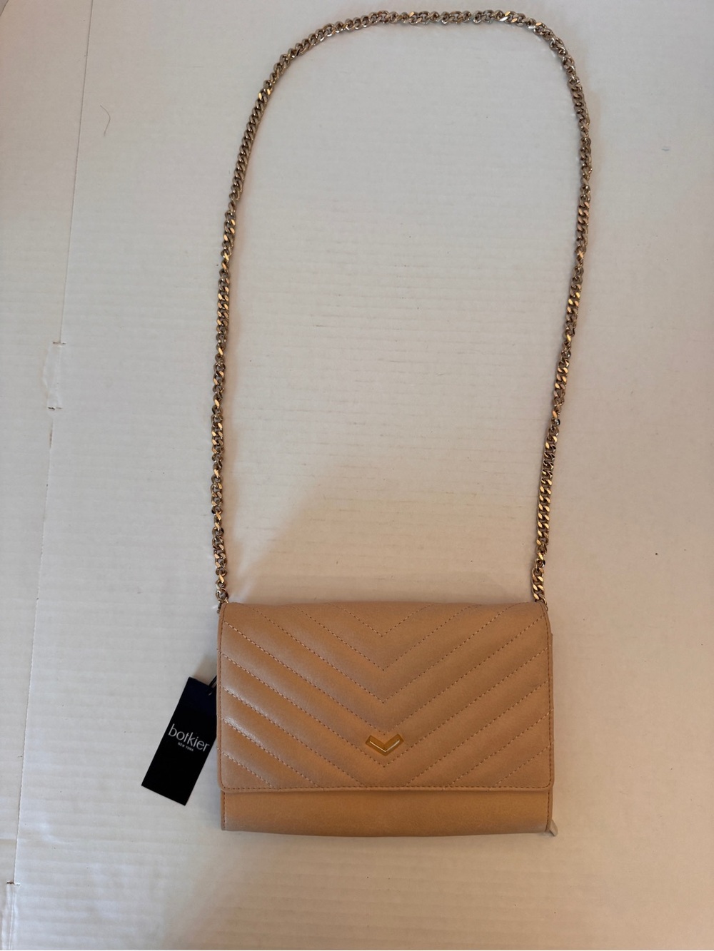 BOTKIER SOHO BLUSH PINK QUILTED LEATHER CLUTCH CROSSBODY PURSE CHAIN BAG